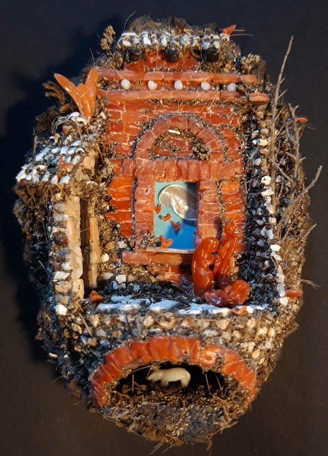 Antonio Marciano, presepe napoletano in corallo. 8x6x5 cm