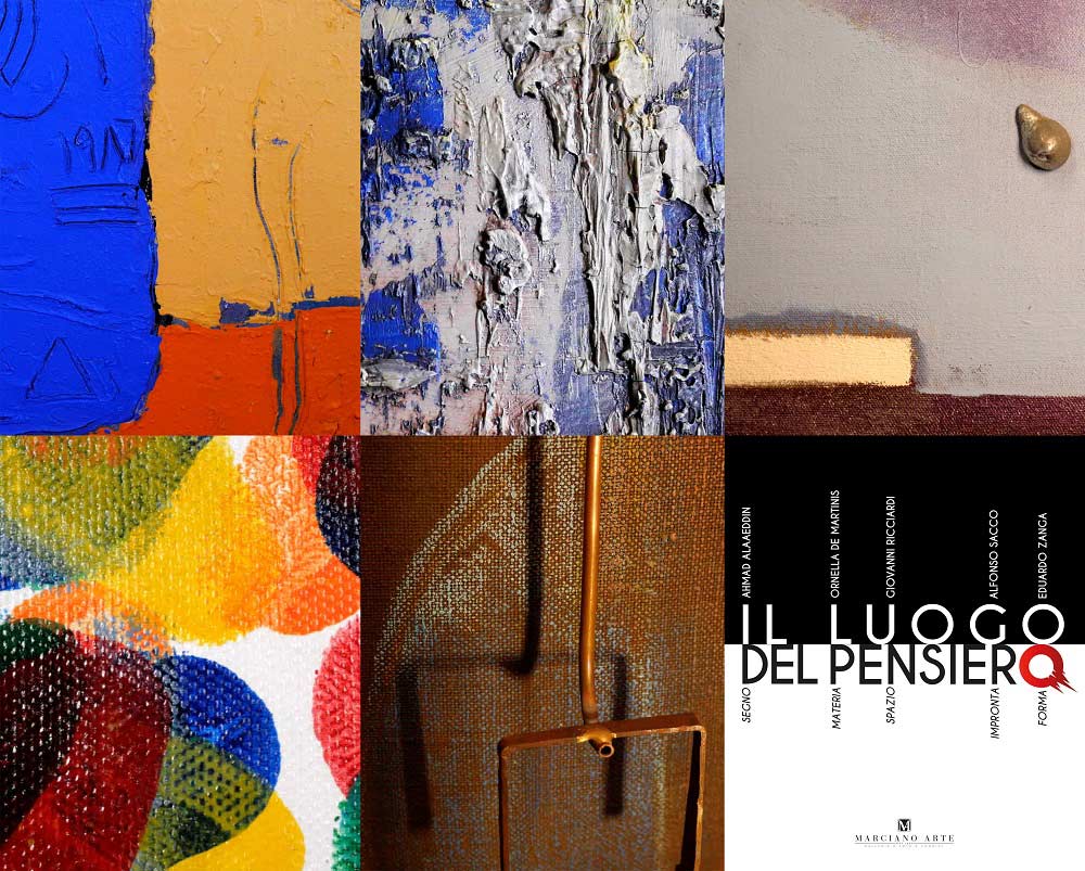 particolari opere esposte in mostra da scatti fotografici di Patrizio Garofalo per la mostra "Il Luogo del Pensiero"
