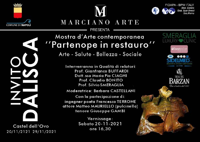 Invito per la mostra Partenope in restauro di Dalisca al Castel dell'Ovo