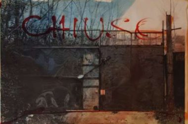 Foto di un particolare del dipinto di Antonio Del Donno "Chiuso", acrilico e pellicola ortocromatica su cartoncino applicato su tela 100x70 cm del 2000