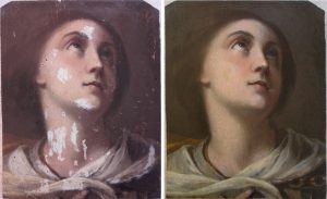Il restauro della tavoletta del XVII secolo raffigurante Santa Lucia