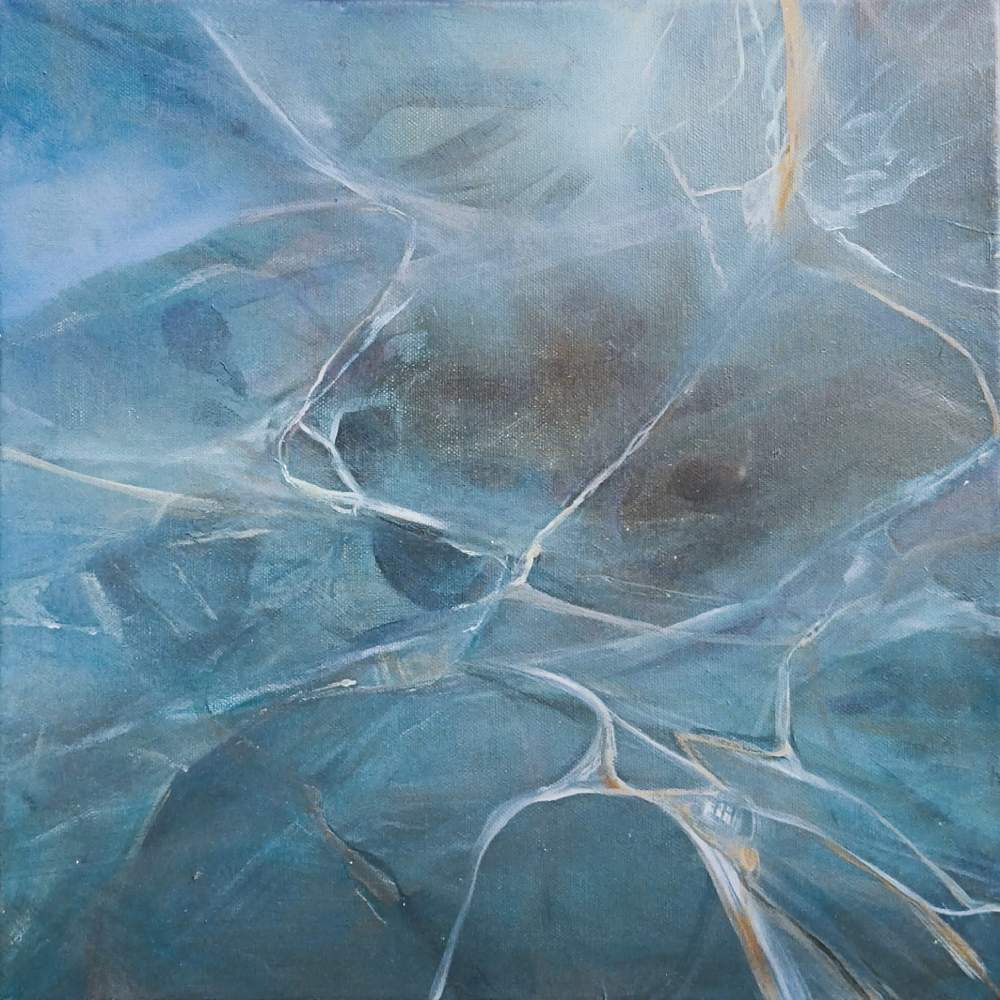 Rossella Mascolo "Refraction", acrilico su tela 40x40 cm
